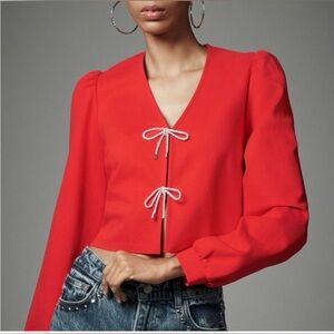 NWOT Anthropologie Dolan Left Coast
Bow Front Cardigan Top with Rhinestones - XL